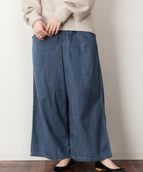 RCD（アールシーディー）の「ワイドパンツ デニム（デニムパンツ・レディース・ネイビー/ブルー・L/M/LL）」の6枚目の写真
