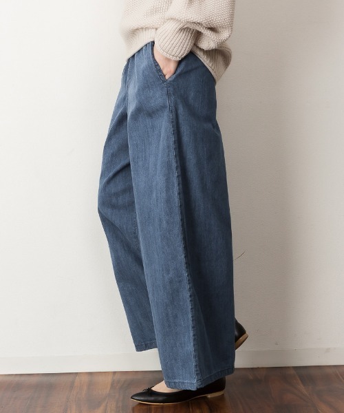 RCD（アールシーディー）の「ワイドパンツ デニム（デニムパンツ・レディース・ネイビー/ブルー・L/M/LL）」の7枚目の写真
