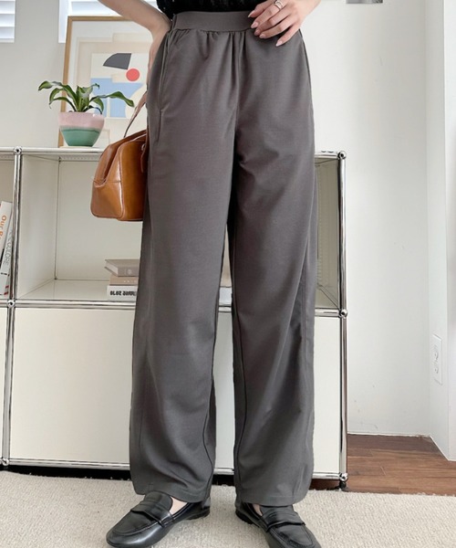 umune(ウムネ)の「カーブパンツ ワイドパンツ イージーパンツ ウエストゴム 落ち感 ルーズ シルエット 体型カバー カジュアル ボトムス 秋 冬(その他パンツ・レディース・ブラウン/グレー/アイボリー・S/M)」の9枚目の写真