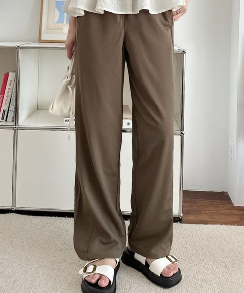 umune(ウムネ)の「カーブパンツ ワイドパンツ イージーパンツ ウエストゴム 落ち感 ルーズ シルエット 体型カバー カジュアル ボトムス 秋 冬(その他パンツ・レディース・ブラウン/グレー/アイボリー・S/M)」の22枚目の写真