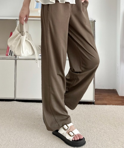 umune(ウムネ)の「カーブパンツ ワイドパンツ イージーパンツ ウエストゴム 落ち感 ルーズ シルエット 体型カバー カジュアル ボトムス 秋 冬(その他パンツ・レディース・ブラウン/グレー/アイボリー・S/M)」の21枚目の写真