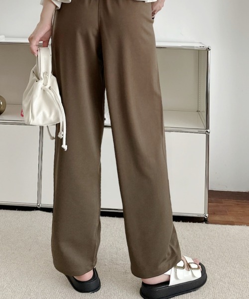 umune(ウムネ)の「カーブパンツ ワイドパンツ イージーパンツ ウエストゴム 落ち感 ルーズ シルエット 体型カバー カジュアル ボトムス 秋 冬(その他パンツ・レディース・ブラウン/グレー/アイボリー・S/M)」の19枚目の写真
