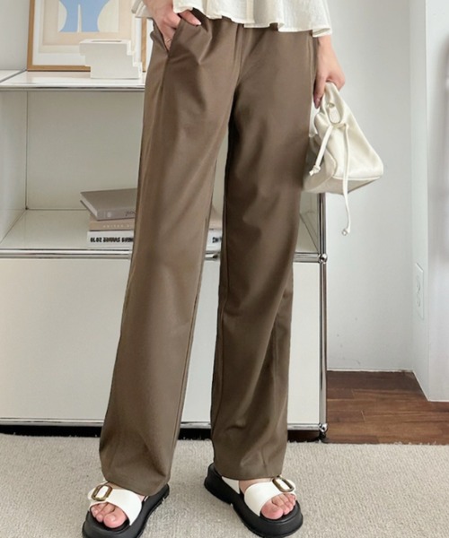 umune(ウムネ)の「カーブパンツ ワイドパンツ イージーパンツ ウエストゴム 落ち感 ルーズ シルエット 体型カバー カジュアル ボトムス 秋 冬(その他パンツ・レディース・ブラウン/グレー/アイボリー・S/M)」の20枚目の写真
