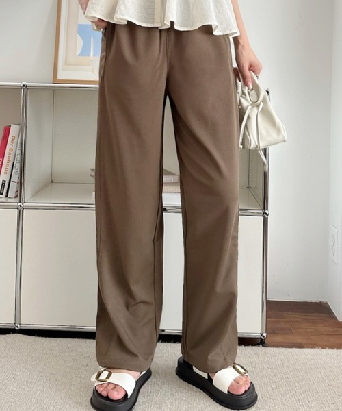 umune(ウムネ)の「カーブパンツ ワイドパンツ イージーパンツ ウエストゴム 落ち感 ルーズ シルエット 体型カバー カジュアル ボトムス 秋 冬(その他パンツ・レディース・ブラウン/グレー/アイボリー・S/M)」の18枚目の写真