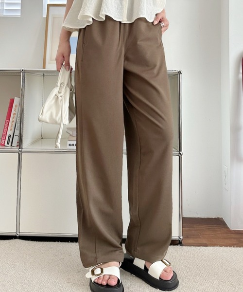umune(ウムネ)の「カーブパンツ ワイドパンツ イージーパンツ ウエストゴム 落ち感 ルーズ シルエット 体型カバー カジュアル ボトムス 秋 冬(その他パンツ・レディース・ブラウン/グレー/アイボリー・S/M)」の16枚目の写真