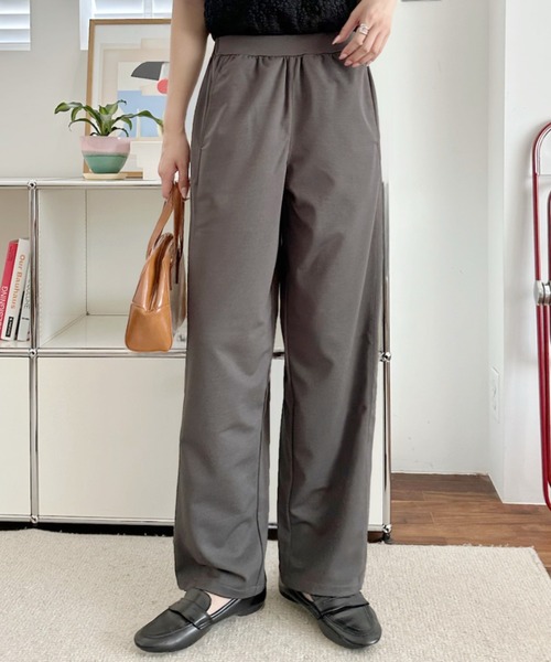 umune(ウムネ)の「カーブパンツ ワイドパンツ イージーパンツ ウエストゴム 落ち感 ルーズ シルエット 体型カバー カジュアル ボトムス 秋 冬(その他パンツ・レディース・ブラウン/グレー/アイボリー・S/M)」の14枚目の写真