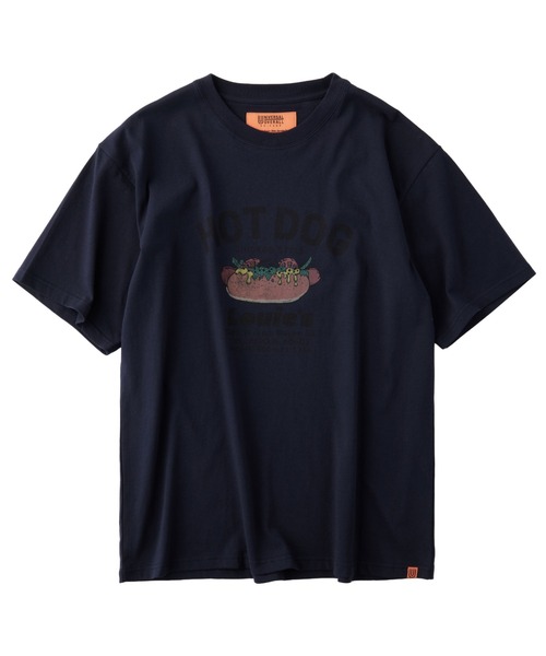 UNIVERSAL OVERALL(ユニバーサルオーバーオール)の「UNIVERSAL OVERALL / HotDog S/S TEE / ホットドッグプリント半袖Tシャツ(Tシャツ/カットソー・メンズ・オートミール/ミント/グレイッシュブルー/ネイビー/ホワイト・S/M/XL/L)」の21枚目の写真