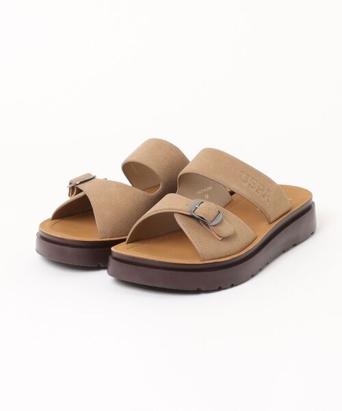 U.S. POLO ASSN.(ユーエスポロアッスン)の「【U.S. POLO ASSN./ユーエスポロアッスン】脱ぎ履き楽々 カジュアルサンダル スライドサンダル 型押しロゴ 韓国ファッション(サンダル・メンズ・ベージュ/ダークブラウン/ブラック・MEDIUM/LARGE/X-LARGE)」の3枚目の写真
