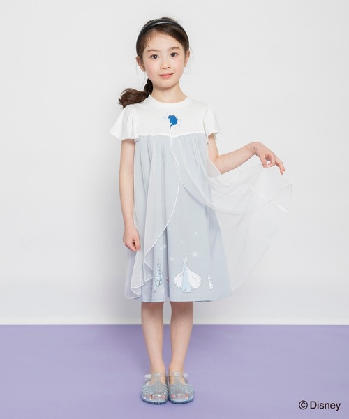 Disney（ディズニー）の「【DisneyCollection/ディズニーコレクション】チュール付きワンピース（ワンピース・キッズ・ラベンダー/サックスブルー・100/90/130/110/120）」の4枚目の写真
