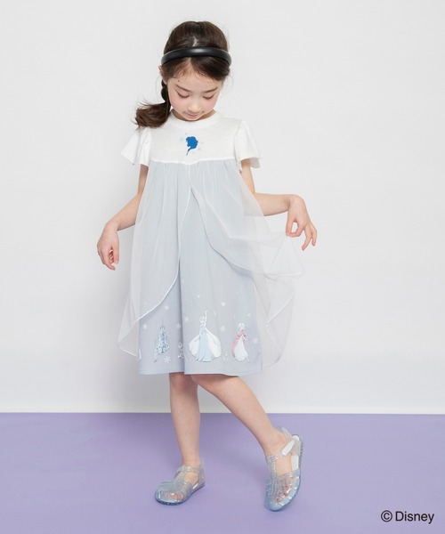 Disney（ディズニー）の「【DisneyCollection/ディズニーコレクション】チュール付きワンピース（ワンピース・キッズ・ラベンダー/サックスブルー・100/90/130/110/120）」の5枚目の写真