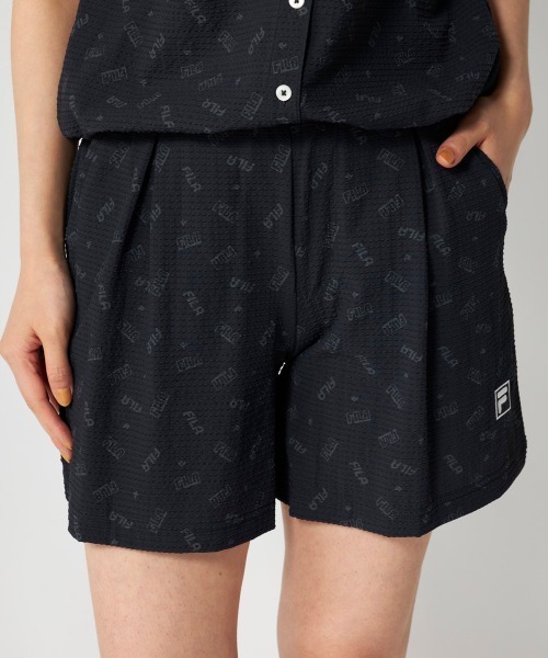 FILA GOLF(フィラゴルフ )の「【FILA GOLF:フィラゴルフ】レディースサッカー素材キュロットパンツ ゴルフ(その他パンツ・レディース・ブラック/カーキ/ライトベージュ・MEDIUM/LARGE/X-LARGE/SMALL)」の1枚目の写真