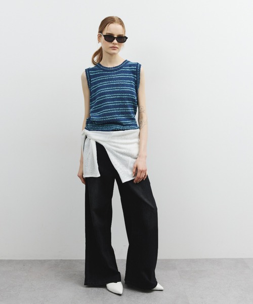 ELTONE（エルトーン）の「ワイドストレートデニムパンツ（デニムパンツ・レディース・ブルー/ブラック・SMALL/MEDIUM）」の13枚目の写真