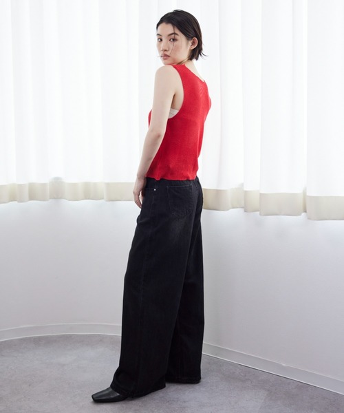 ELTONE（エルトーン）の「ワイドストレートデニムパンツ（デニムパンツ・レディース・ブルー/ブラック・SMALL/MEDIUM）」の11枚目の写真