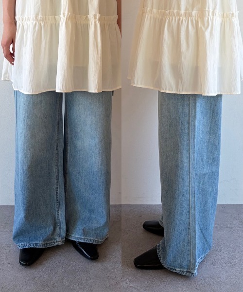 ELTONE（エルトーン）の「ワイドストレートデニムパンツ（デニムパンツ・レディース・ブルー/ブラック・SMALL/MEDIUM）」の22枚目の写真