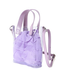 BeBe（ベベ）の「フリル巾着inクリアポシェット（ショルダーバッグ）」