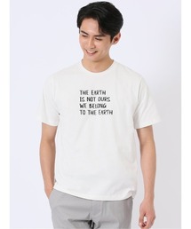 m.f.editorial | 【綿100%】m.f.エディトリアル メンズ メッセージ ロゴ プリント クルーネック 半袖 Tシャツ(Tシャツ/カットソー)