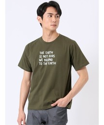 【綿100%】m.f.エディトリアル メンズ メッセージ ロゴ プリント クルーネック 半袖 Tシャツ