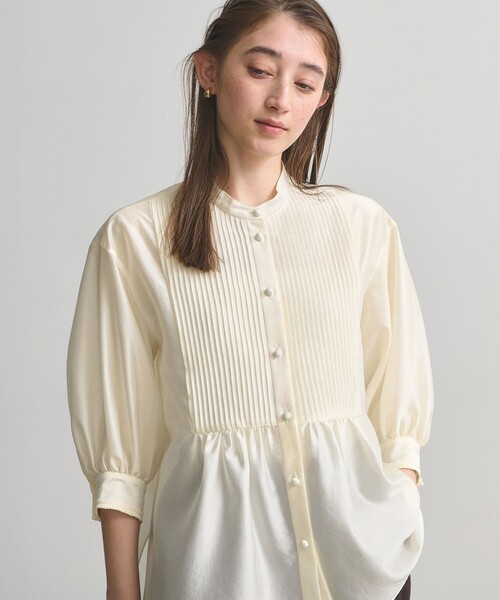 UNITED ARROWS(ユナイテッドアローズ)の「シルキー ピンタック ブラウス ‐ウォッシャブル‐(シャツ/ブラウス・レディース・ネイビー/オフホワイト/その他7・FREE)」の14枚目の写真