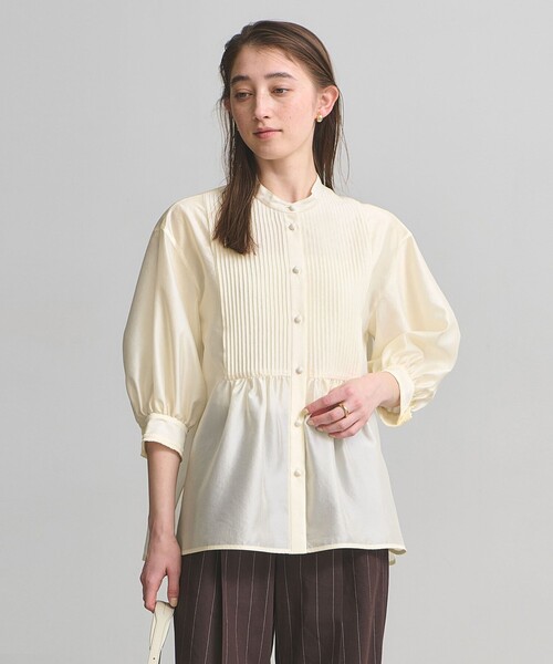 UNITED ARROWS(ユナイテッドアローズ)の「シルキー ピンタック ブラウス ‐ウォッシャブル‐(シャツ/ブラウス・レディース・ネイビー/オフホワイト/その他7・FREE)」の16枚目の写真