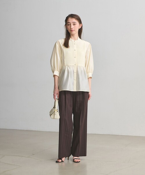 UNITED ARROWS(ユナイテッドアローズ)の「シルキー ピンタック ブラウス ‐ウォッシャブル‐(シャツ/ブラウス・レディース・ネイビー/オフホワイト/その他7・FREE)」の17枚目の写真