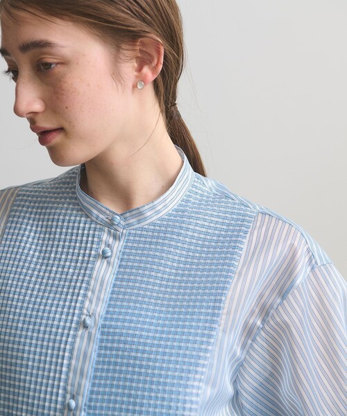 UNITED ARROWS(ユナイテッドアローズ)の「シルキー ピンタック ブラウス ‐ウォッシャブル‐(シャツ/ブラウス・レディース・ネイビー/オフホワイト/その他7・FREE)」の19枚目の写真