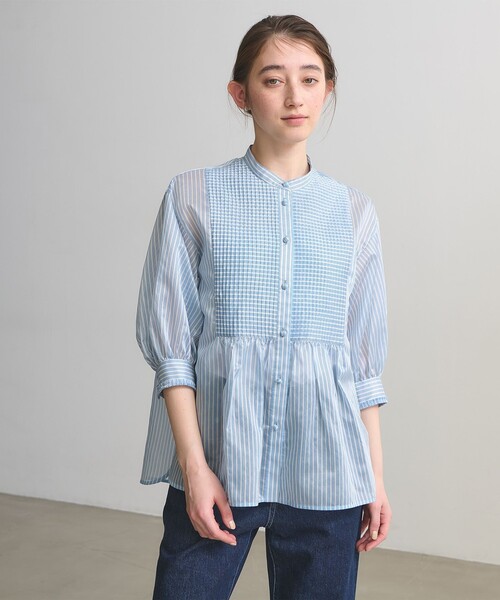 UNITED ARROWS(ユナイテッドアローズ)の「シルキー ピンタック ブラウス ‐ウォッシャブル‐(シャツ/ブラウス・レディース・ネイビー/オフホワイト/その他7・FREE)」の20枚目の写真