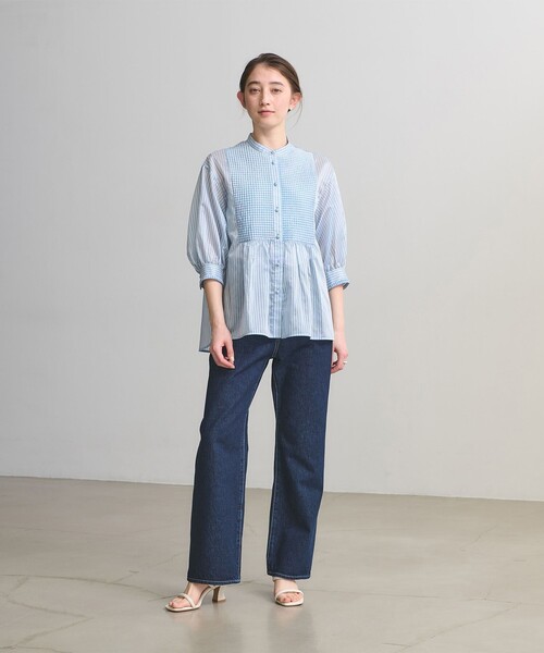 UNITED ARROWS(ユナイテッドアローズ)の「シルキー ピンタック ブラウス ‐ウォッシャブル‐(シャツ/ブラウス・レディース・ネイビー/オフホワイト/その他7・FREE)」の22枚目の写真