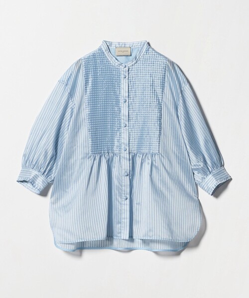 UNITED ARROWS(ユナイテッドアローズ)の「シルキー ピンタック ブラウス ‐ウォッシャブル‐(シャツ/ブラウス・レディース・ネイビー/オフホワイト/その他7・FREE)」の6枚目の写真