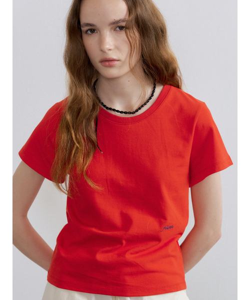 FRIVER07（フリバー07）の「Basic logo round t-shirt [FRSP07TS03]_Red（Tシャツ/カットソー・レディース・レッド・FREE）」の2枚目の写真