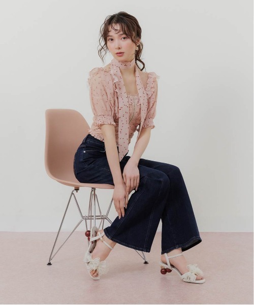 RANDA(ランダ)の「【Cherry&Strawberry】チェリーヒールストラップサンダル(サンダル・レディース・アイボリー/ピンク/ブラック・S/LL/L/M)」の5枚目の写真