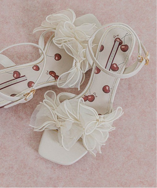 RANDA(ランダ)の「【Cherry&Strawberry】チェリーヒールストラップサンダル(サンダル・レディース・アイボリー/ピンク/ブラック・S/LL/L/M)」の7枚目の写真