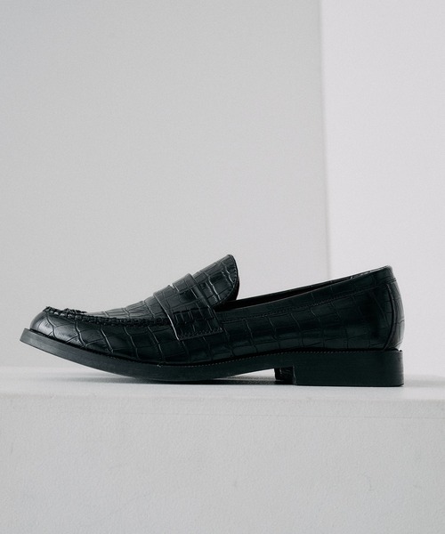Regen Glanz ローファー synthetic leather croc-embossed loafers / シンセティックレザー