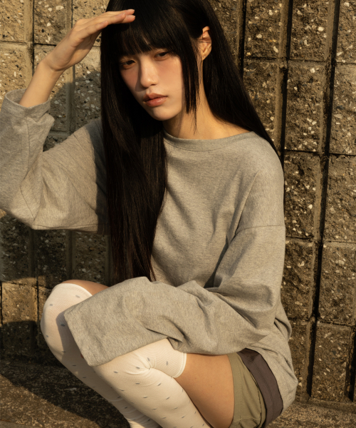 bounDary（バウンダリー）の「レイヤード配色ロングスリーブ[グレー]（Tシャツ/カットソー・レディース・その他・1/2）」の3枚目の写真