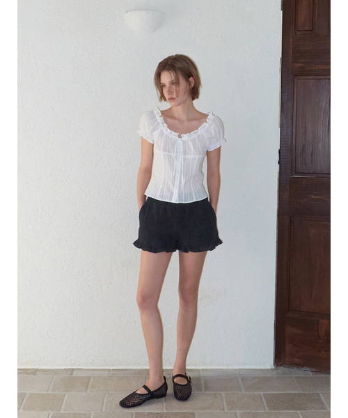 ETMON(エトモン)の「Frill Cotton Short Pants, Black(その他パンツ・レディース・その他・F)」の2枚目の写真