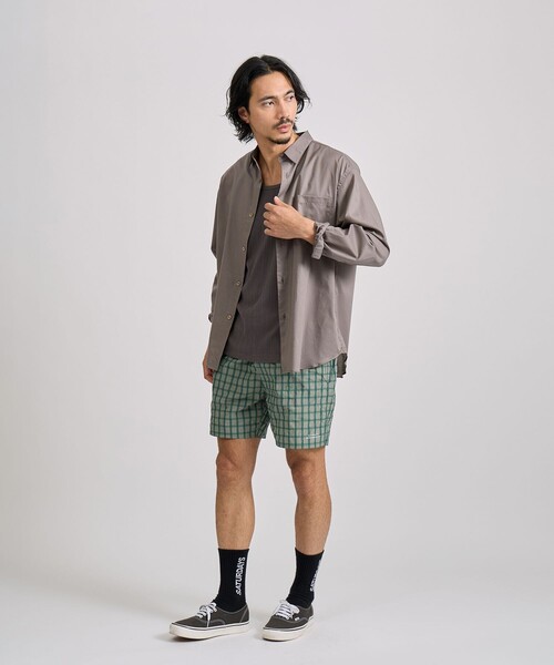 Saturdays NYC（サタデーズ ニューヨークシティ ）の「Crosby Lawn Cloth LS Shirt（シャツ/ブラウス・メンズ・ブラック/ミント/チャコールグレー・L/XL/S/M）」の7枚目の写真