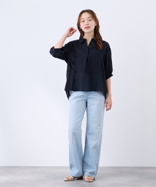 QUEENS COURT(クイーンズコート)の「ボイルシャンブレーバックコンシャスブラウス(シャツ/ブラウス・レディース・オフホワイト/ピンク/ブラック/ベージュ・M)」の10枚目の写真