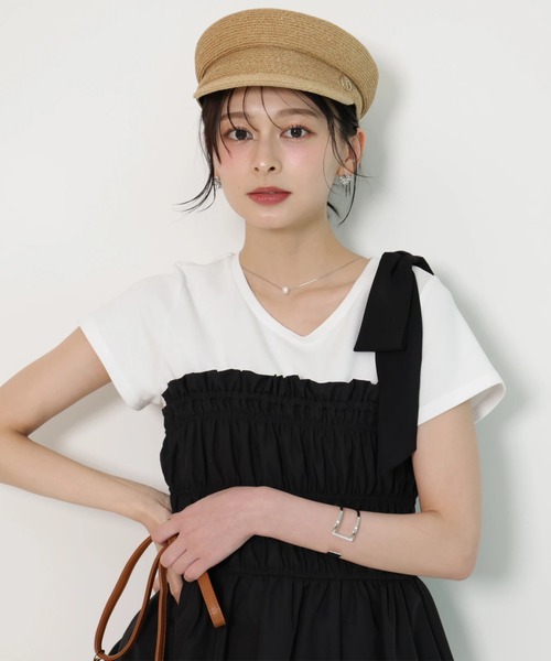 Apuweiser-riche（アプワイザーリッシェ）の「シャーリングキャミドッキングカットソー（Tシャツ/カットソー・レディース・ライトブルー/ブラック系その他2・2）」の3枚目の写真