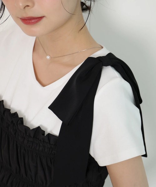 Apuweiser-riche（アプワイザーリッシェ）の「シャーリングキャミドッキングカットソー（Tシャツ/カットソー・レディース・ライトブルー/ブラック系その他2・2）」の10枚目の写真