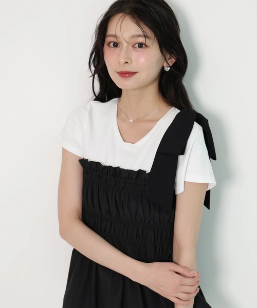 Apuweiser-riche（アプワイザーリッシェ）の「シャーリングキャミドッキングカットソー（Tシャツ/カットソー・レディース・ライトブルー/ブラック系その他2・2）」の16枚目の写真
