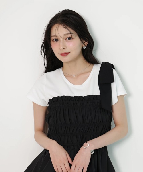 Apuweiser-riche（アプワイザーリッシェ）の「シャーリングキャミドッキングカットソー（Tシャツ/カットソー・レディース・ライトブルー/ブラック系その他2・2）」の18枚目の写真
