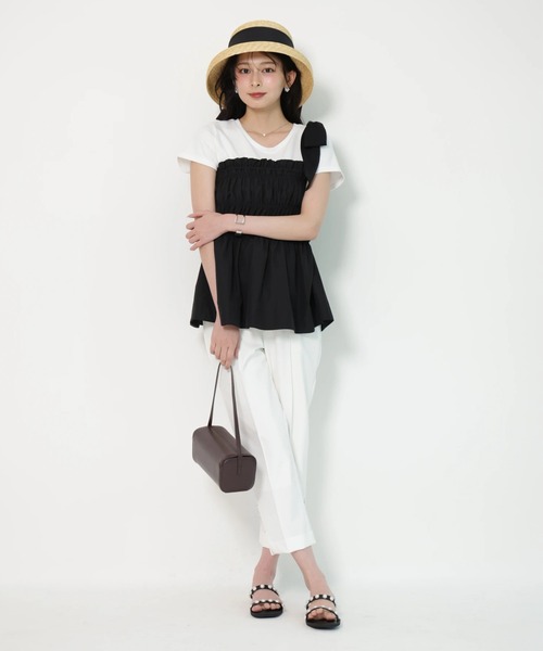 Apuweiser-riche（アプワイザーリッシェ）の「シャーリングキャミドッキングカットソー（Tシャツ/カットソー・レディース・ライトブルー/ブラック系その他2・2）」の21枚目の写真