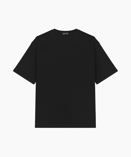 LAD MUSICIAN(ラッドミュージシャン)の「COTTON TWIST JERSEY U-NECK BIG T-SHIRT(Tシャツ/カットソー・メンズ・ブラック・42/44/46)」の1枚目の写真