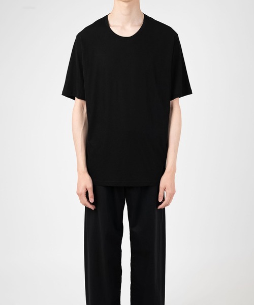 LAD MUSICIAN(ラッドミュージシャン)の「COTTON TWIST JERSEY U-NECK BIG T-SHIRT(Tシャツ/カットソー・メンズ・ブラック・42/44/46)」の2枚目の写真