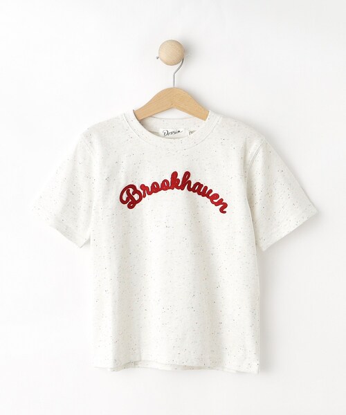 Dessin(デッサン)の「【リンクコーデ可/洗える】カラーネップロゴTシャツ(Tシャツ/カットソー・キッズ・ライトベージュ/ホワイト・10/14/12)」の1枚目の写真