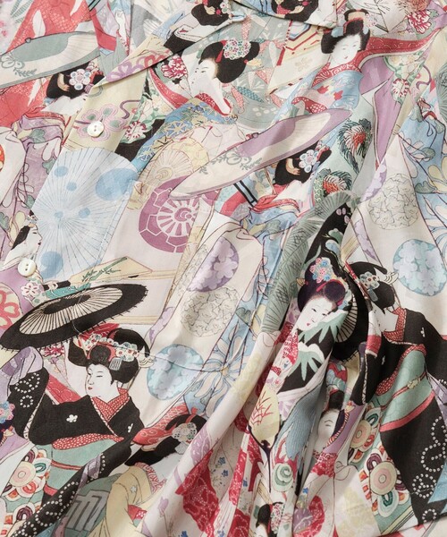 NIPOALOHA(ニポアロハ)の「【NIPOALOHA/二ポアロハ】SILK CUPRO SHORT SLEEVE ALOHA SHIRT〈MAIKO〉(シャツ/ブラウス・メンズ・ホワイト・2/3/4)」の3枚目の写真
