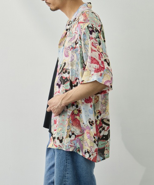 NIPOALOHA(ニポアロハ)の「【NIPOALOHA/二ポアロハ】SILK CUPRO SHORT SLEEVE ALOHA SHIRT〈MAIKO〉(シャツ/ブラウス・メンズ・ホワイト・2/3/4)」の8枚目の写真