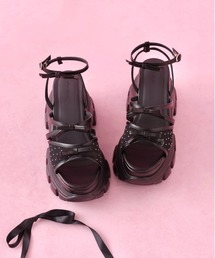 M me eme | Sheer dot mini ribbon sports sandal(eme10580)(サンダル)