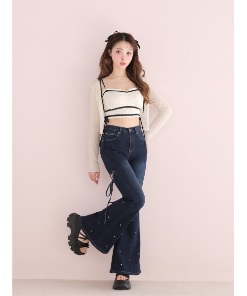 M me eme(エムミーエメ)の「Sheer dot mini ribbon sports sandal(eme10580)(サンダル・レディース・ブラック・L/M)」の10枚目の写真