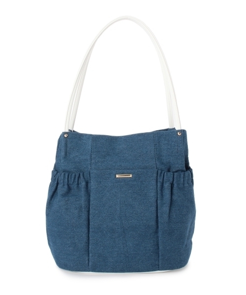 HusHusH（ハッシュアッシュ）の「多ポケットバルーントートバッグ（トートバッグ・レディース・ブルー系1/ブルー/グリーン/ホワイト・00）」の4枚目の写真