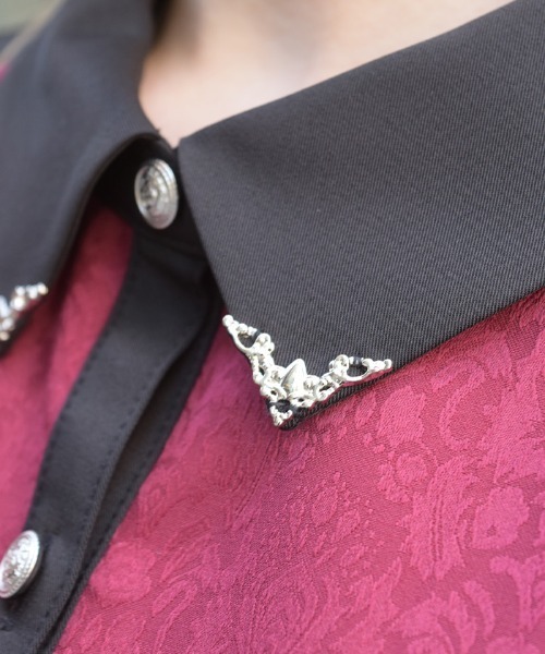 axes femme(アクシーズファム)の「【セットアップ対応】ジャガードブラウス(シャツ/ブラウス・レディース・ワイン/ダークグリーン/ネイビー・FREE)」の11枚目の写真